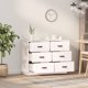 vidaXL Komoda, λευκή, 100x40x75 εκ., μασίφ πεύκο