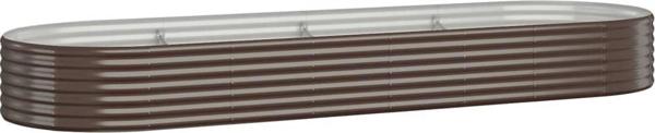 vidaXL Κασπώ κήπου, βαμμένο με πούδρα ατσάλι, 322x100x36 cm, καφέ