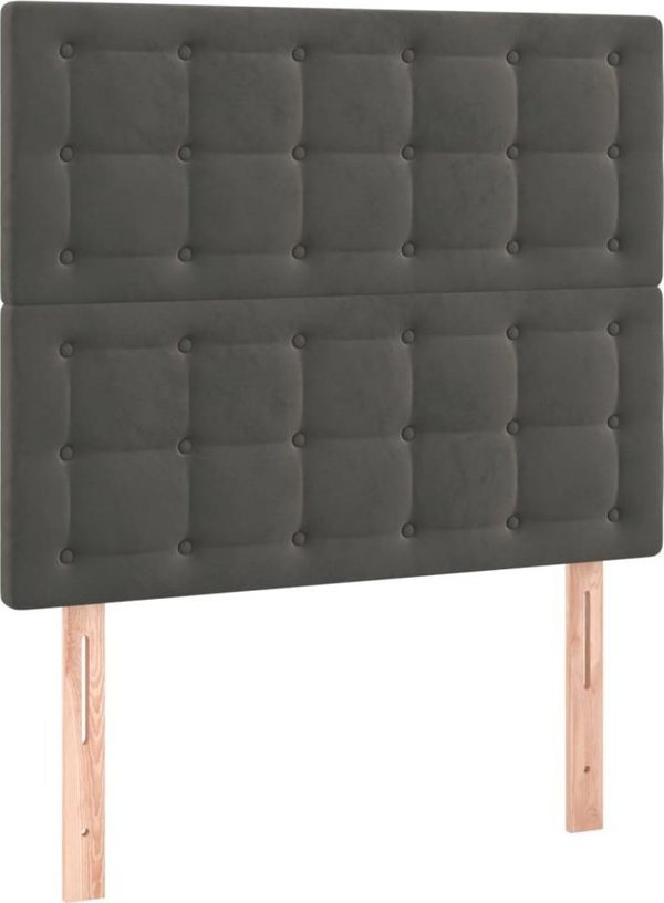 vidaXL Set 2 Τεμαχίων Zaglowki για Κρεβάτι, Σκούρο Γκρι, 80x5x78/88 cm, Βελούδο