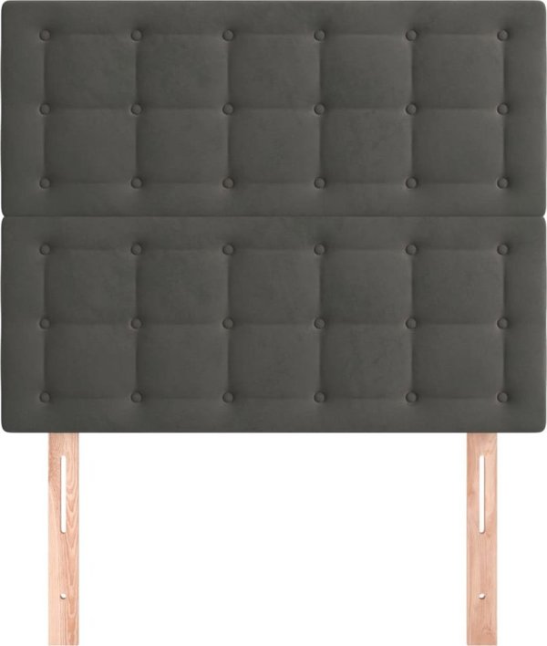 vidaXL Set 2 Τεμαχίων Zaglowki για Κρεβάτι, Σκούρο Γκρι, 80x5x78/88 cm, Βελούδο