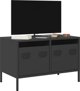 vidaXL Szafka RTV, czarna, 68x39x43,5 cm, stal walcowana na zimno