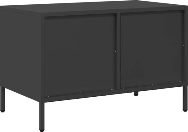 vidaXL Szafka RTV, czarna, 68x39x43,5 cm, stal walcowana na zimno