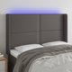 vidaXL Zaglówek do lóżka z LED, szary, 147x16x118/128cm sztuczna skóra
