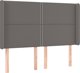 vidaXL Zaglówek do lóżka z LED, szary, 147x16x118/128cm sztuczna skóra