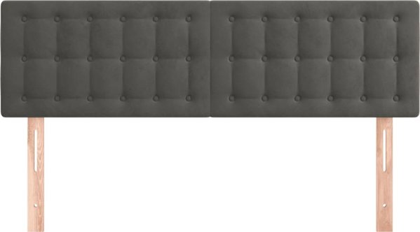 vidaXL Ζαγλόζκι για κρεβάτι, 2 τεμ., σκούρο γκρι, 72x5x78/88 εκ., βελούδο