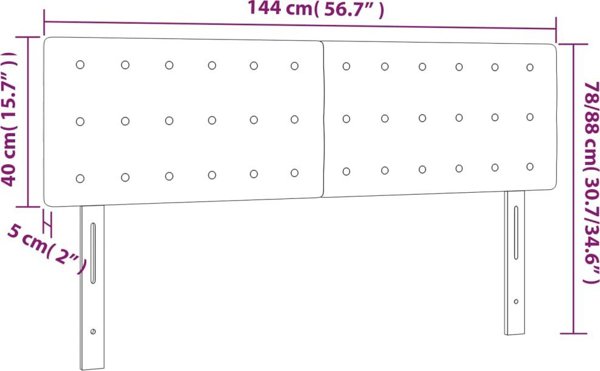 vidaXL Ζαγλόζκι για κρεβάτι, 2 τεμ., σκούρο γκρι, 72x5x78/88 εκ., βελούδο