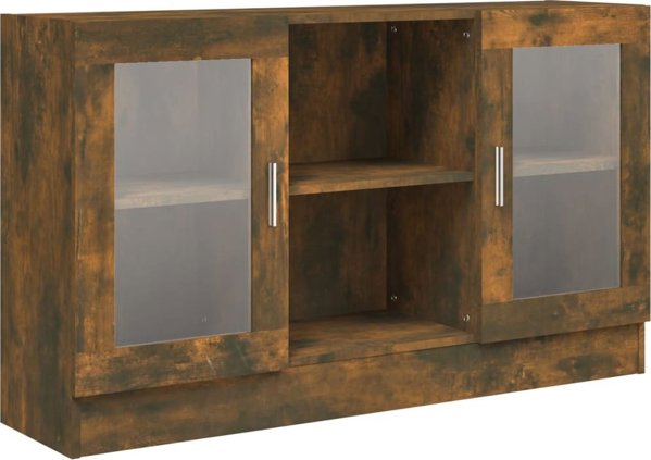 vidaXL Witryna, καπνιστή βελανιδιά, 120x30,5x70 cm