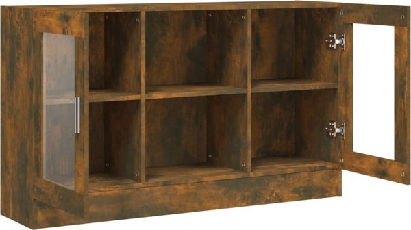 vidaXL Witryna, καπνιστή βελανιδιά, 120x30,5x70 cm