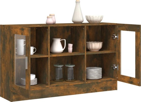 vidaXL Witryna, καπνιστή βελανιδιά, 120x30,5x70 cm