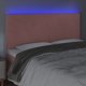 vidaXL Κεφαλάρι κρεβατιού με LED, ροζ, 180x5x118/128 cm, βελούδο