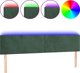 vidaXL Zagolowek do lozka z LED, ciemnozielony, 160x5x78/88 cm, aksamit