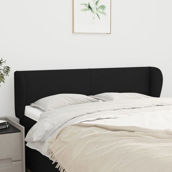vidaXL Υποστηρίγματα κεφαλιού Uszak, μαύρο, 147x23x78/88 εκ., ύφασμα