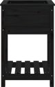 vidaXL Donica με ράφι, μαύρη, 54x54x81 εκ., μασίφ πεύκο