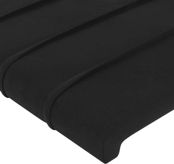 vidaXL Zaglohek do lozha me LED, mavro, 90x5x118/128 cm, aksamit