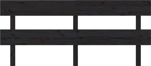 vidaXL Κεφαλάρι Κρεβατιού Μαύρο 184x3x81 cm από Ξύλο Πεύκου