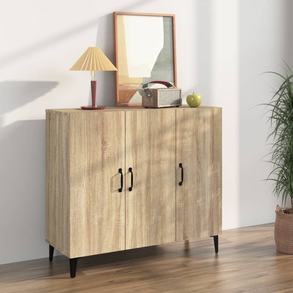 vidaXL Ντουλάπι από ξυλοπολυμερές Sonoma δρυς, 90x34x80 εκ.