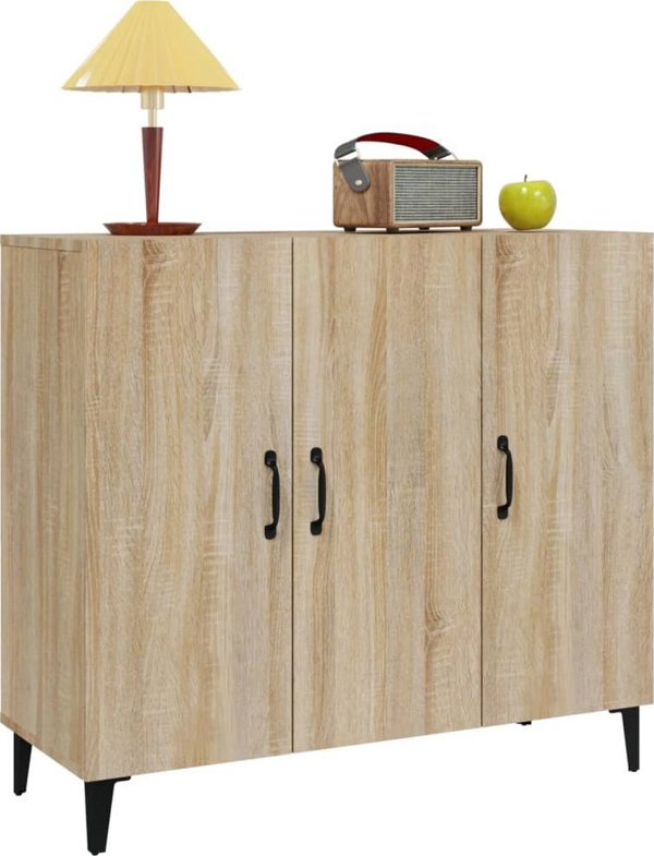 vidaXL Ντουλάπι από ξυλοπολυμερές Sonoma δρυς, 90x34x80 εκ.