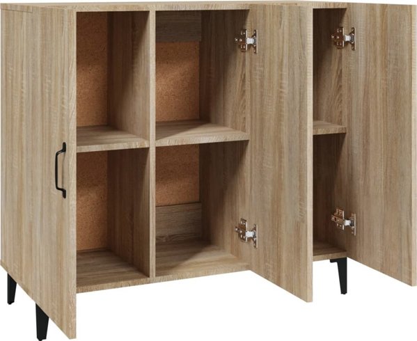 vidaXL Ντουλάπι από ξυλοπολυμερές Sonoma δρυς, 90x34x80 εκ.