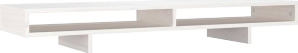 vidaXL Βάση οθόνης, λευκή, 100x27x14 εκ., από μασίφ πεύκο