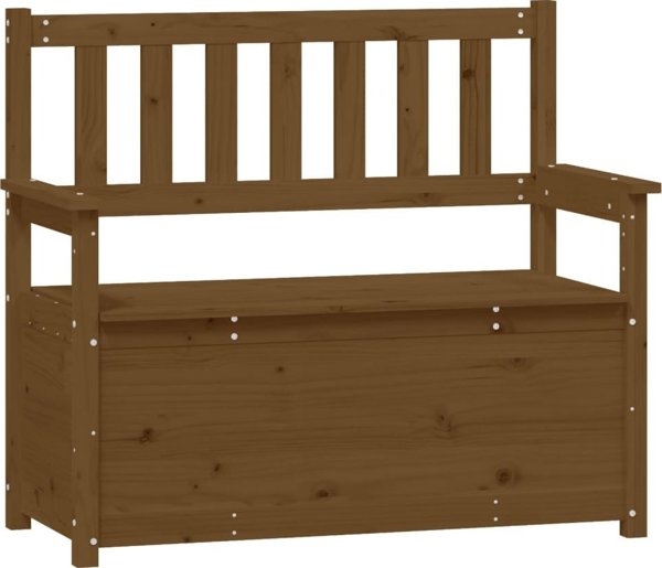 vidaXL Πάγκος από μασίφ πεύκο, χρώμα μέλι, 112,5x51,5x96,5 εκ.