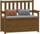 vidaXL Πάγκος από μασίφ πεύκο, χρώμα μέλι, 112,5x51,5x96,5 εκ.