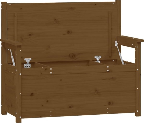 vidaXL Πάγκος από μασίφ πεύκο, χρώμα μέλι, 112,5x51,5x96,5 εκ.