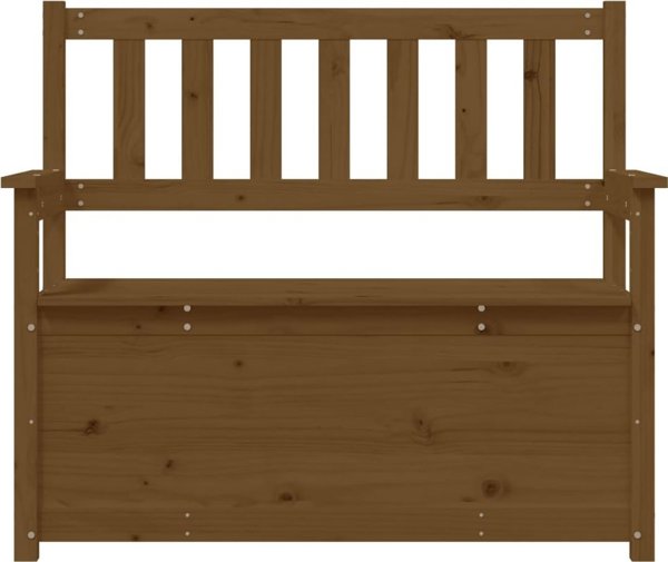 vidaXL Πάγκος από μασίφ πεύκο, χρώμα μέλι, 112,5x51,5x96,5 εκ.