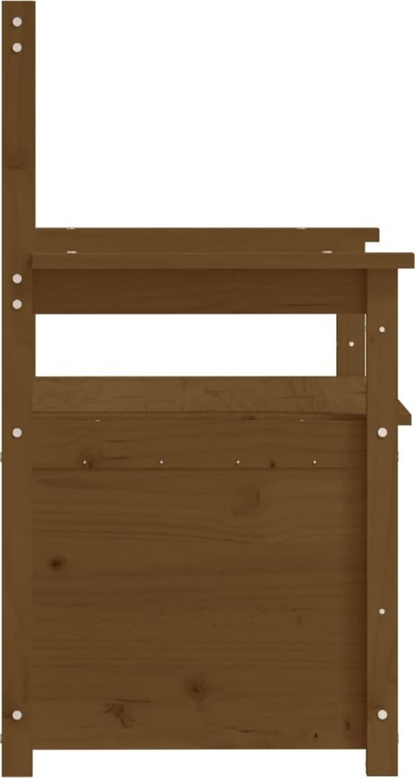 vidaXL Πάγκος από μασίφ πεύκο, χρώμα μέλι, 112,5x51,5x96,5 εκ.