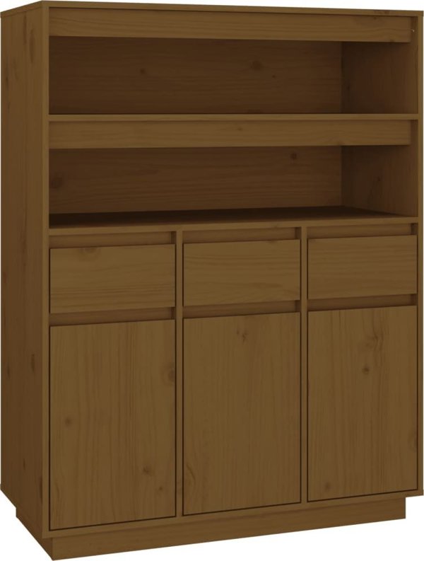 vidaXL Μπουφές, μελιτζανί, 89x40x116,5 εκ., κατασκευασμένος από συμπαγές πεύκο