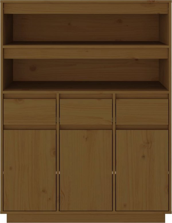 vidaXL Μπουφές, μελιτζανί, 89x40x116,5 εκ., κατασκευασμένος από συμπαγές πεύκο