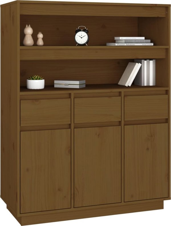vidaXL Μπουφές, μελιτζανί, 89x40x116,5 εκ., κατασκευασμένος από συμπαγές πεύκο