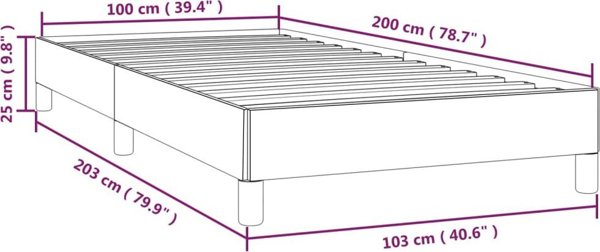 vidaXL Rama κρεβατιού, χρώμα taupe, 90x200 εκ., επενδυμένη με ύφασμα
