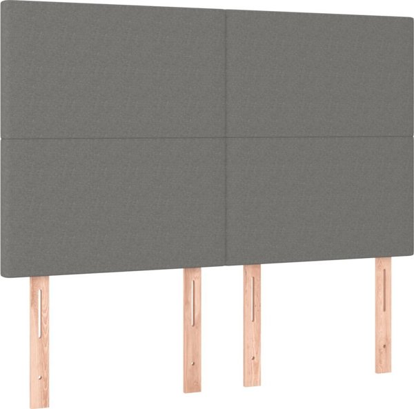 vidaXL Κρεβάτι κοντινενταλ με στρώμα 140x190 εκ. σκούρο γκρι ύφασμα