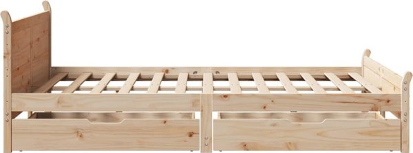 vidaXL Κορμός κρεβατιού 160x200 εκ. από μασίφ πεύκο χωρίς στρώμα