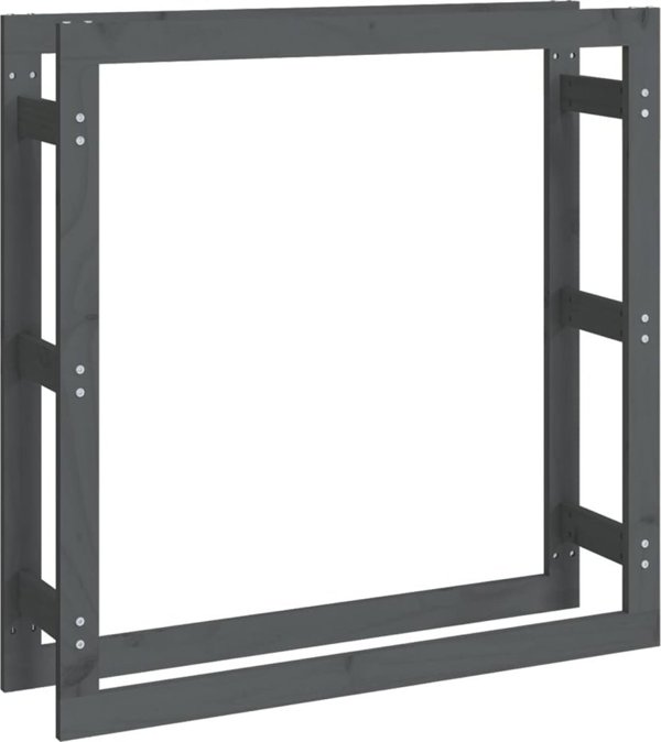 vidaXL Stojak na drewno opalowe, szary, 100x25x100 cm, drewno sosnowe