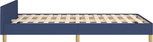 vidaXL Rama κρεβατιού με προσκέφαλο, μπλε, 120x200 εκ., υφασμάτινη επένδυση