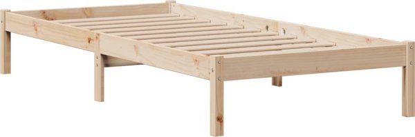 vidaXL Κρεβάτι με ράφια από ξύλο πεύκου 75x190 cm χωρίς στρώμα