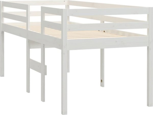 vidaXL Υψηλό κρεβάτι, λευκό, 80x200 cm, μασίφ ξύλο πεύκου
