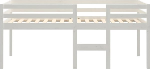 vidaXL Υψηλό κρεβάτι, λευκό, 80x200 cm, μασίφ ξύλο πεύκου