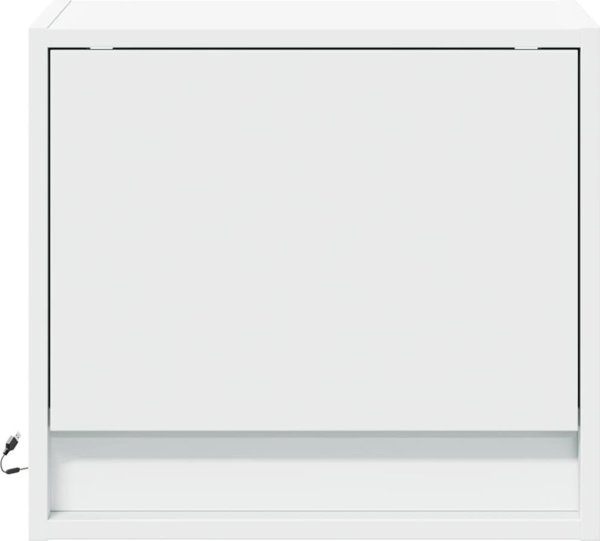vidaXL Κρεμαστά κομοδίνα με LED, 2 τεμ., λευκά