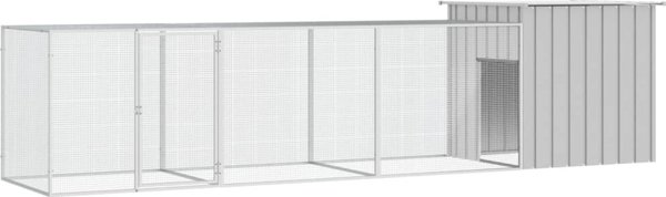 vidaXL Κλουβί για Κοτόπουλα γκρι 400x91x100 cm ατσάλι