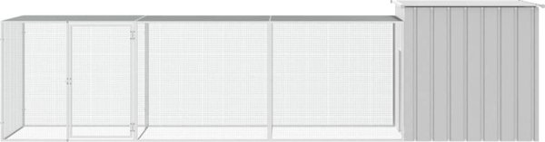 vidaXL Κλουβί για Κοτόπουλα γκρι 400x91x100 cm ατσάλι