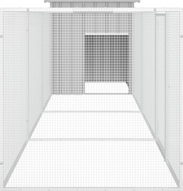 vidaXL Κλουβί για Κοτόπουλα γκρι 400x91x100 cm ατσάλι