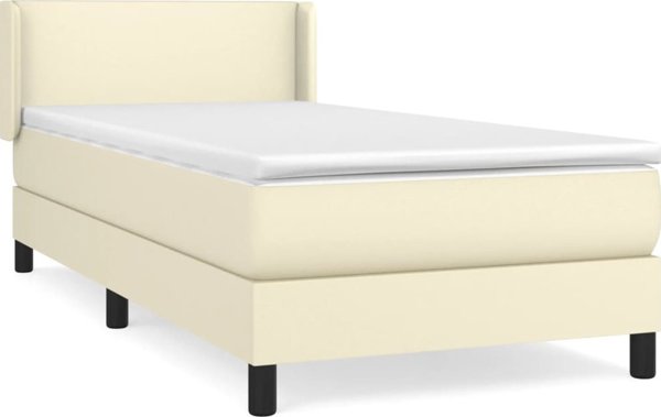 vidaXL Κρεβάτι Continental με Στρώμα, κρεμ, οικοδερμα, 100x200 εκ.