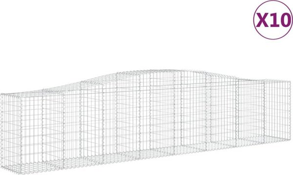 vidaXL Καλάθια γκαμπιόν, 10 τεμ., 400x50x80/100 εκ., γαλβανισμένο σίδερο