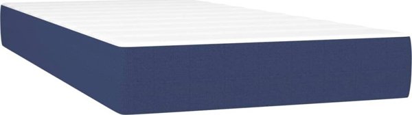 vidaXL Ηπειρωτικό κρεβάτι με στρώμα, μπλε, 80x200 cm, ύφασμα