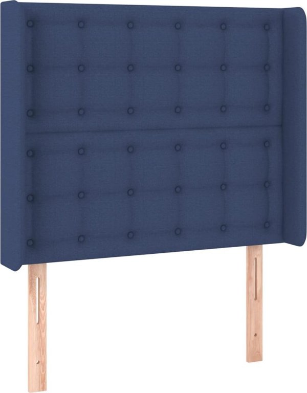 vidaXL Ηπειρωτικό κρεβάτι με στρώμα, μπλε, 80x200 cm, ύφασμα