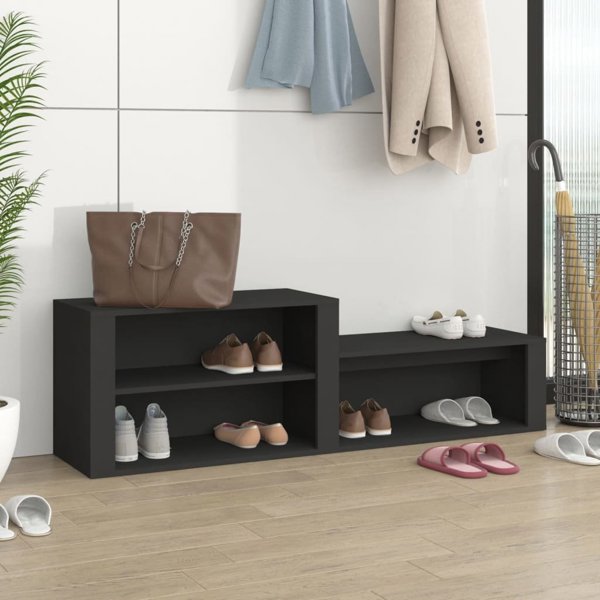 vidaXL Ντουλάπι παπουτσιών, μαύρο, 150x35x45 εκ., σύνθετο υλικό ξύλου