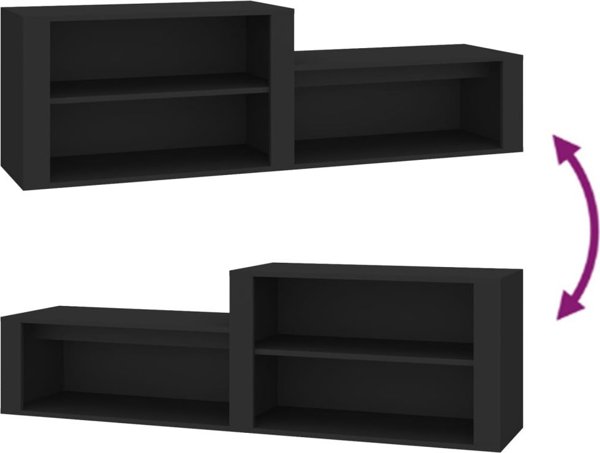 vidaXL Ντουλάπι παπουτσιών, μαύρο, 150x35x45 εκ., σύνθετο υλικό ξύλου