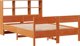 vidaXL κρεβάτι με ράφι, χωρίς στρώμα, 135x190 εκ, ξύλο πεύκου